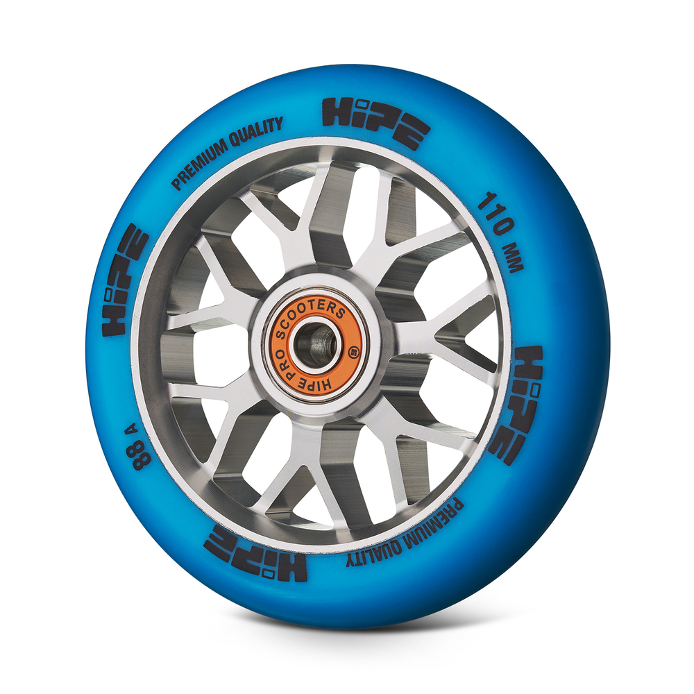 Колесо HIPE H3 для трюкового самоката silver/blue серебристый/синий, 110мм