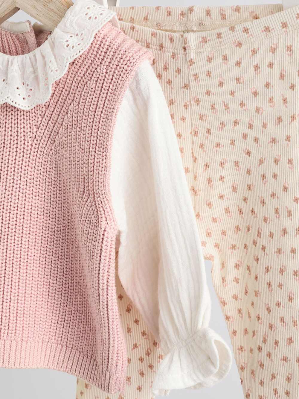 Комплект из трех предметов для малышей Next E65-157, Розовый, Молочный