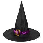 Шляпа Ведьмы с декоративной фиолетовой лентой, Черная, размер 54-56