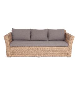 "Капучино" диван из искусственного ротанга (гиацинт) трехместный, цвет соломенный