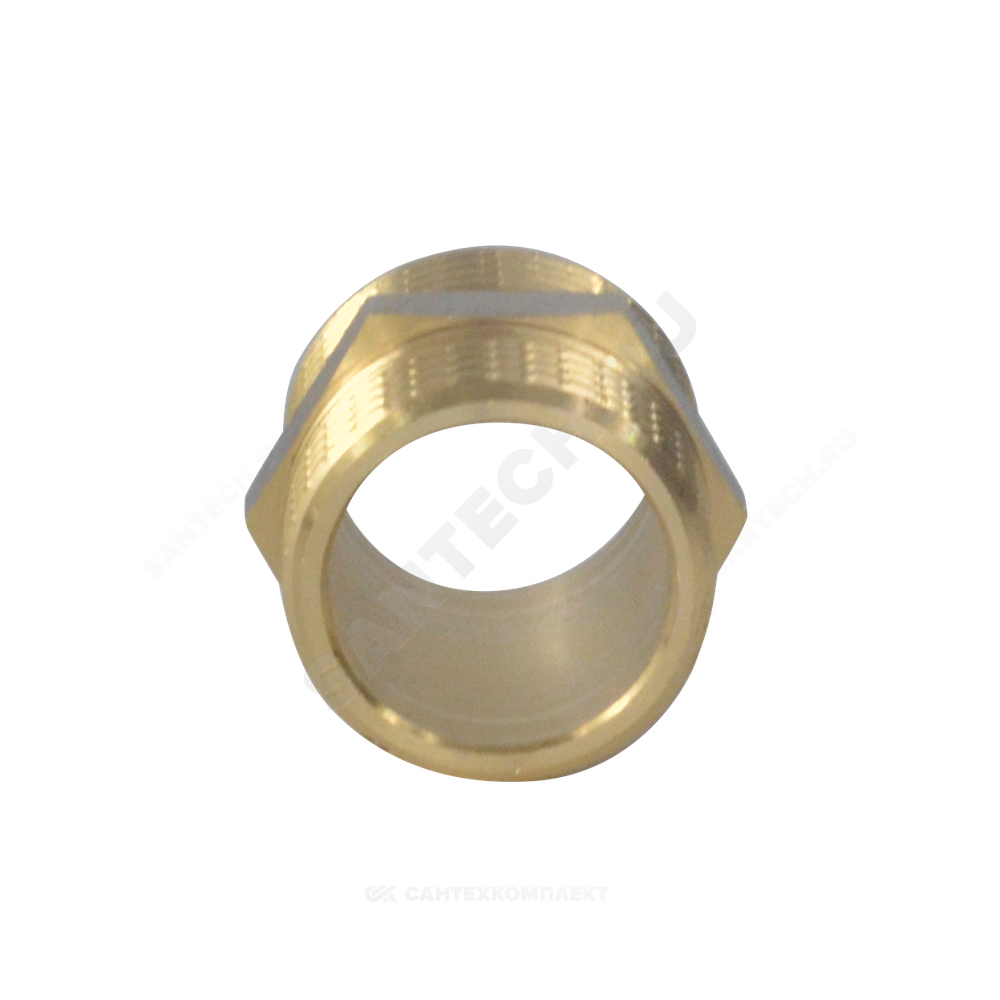 Ниппель латунь никель Ду 20 (3/4") НР 9022 ГОСТ 32585-2013 Aquasfera 9022-02