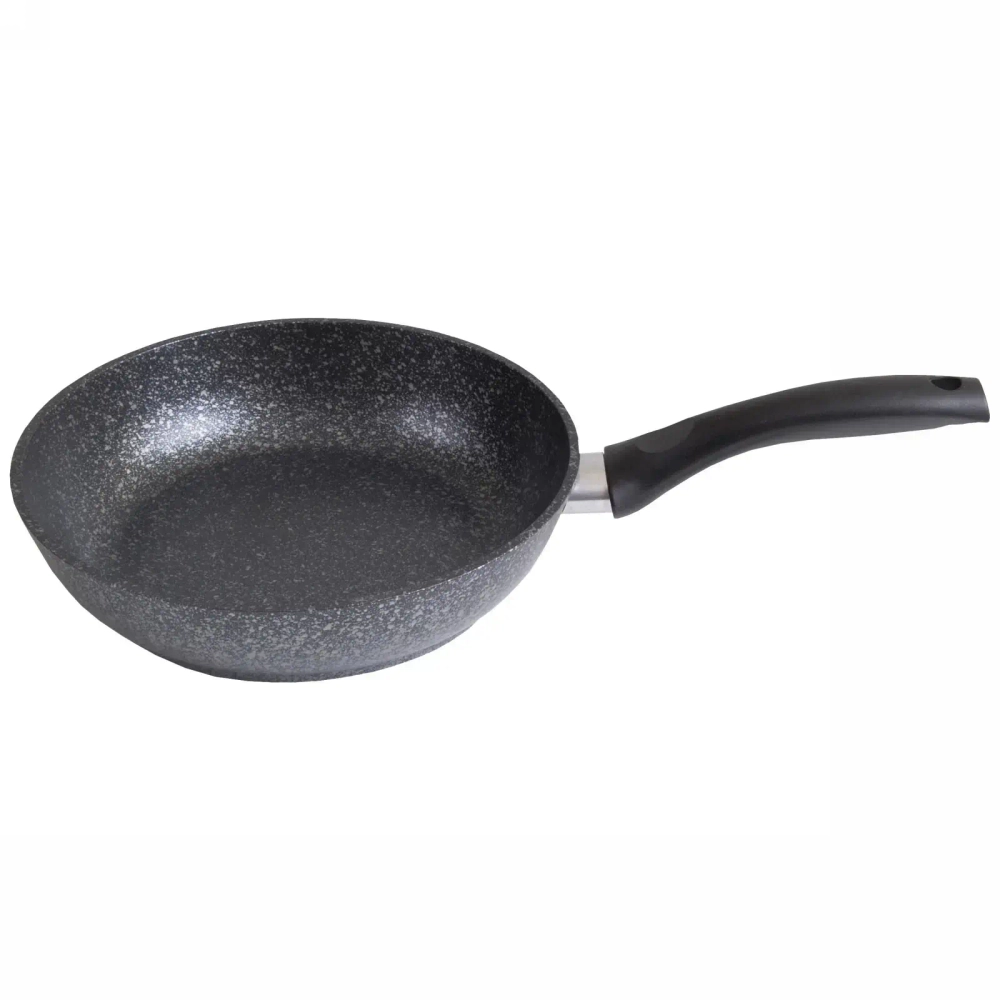 Сковорода 26*6см с ручкой «Мраморная» (темный мрамор) смт262а