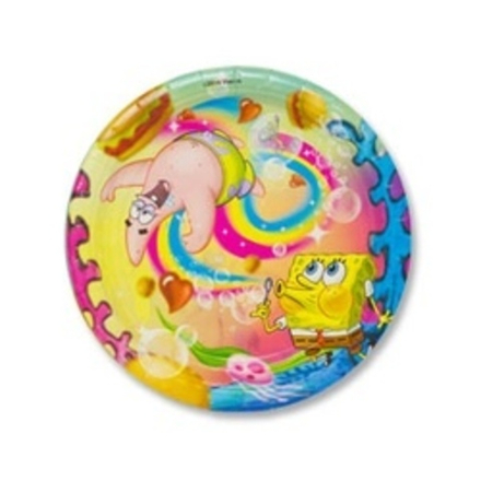 Тарелка бумажная, Губка Боб 23см 8шт
