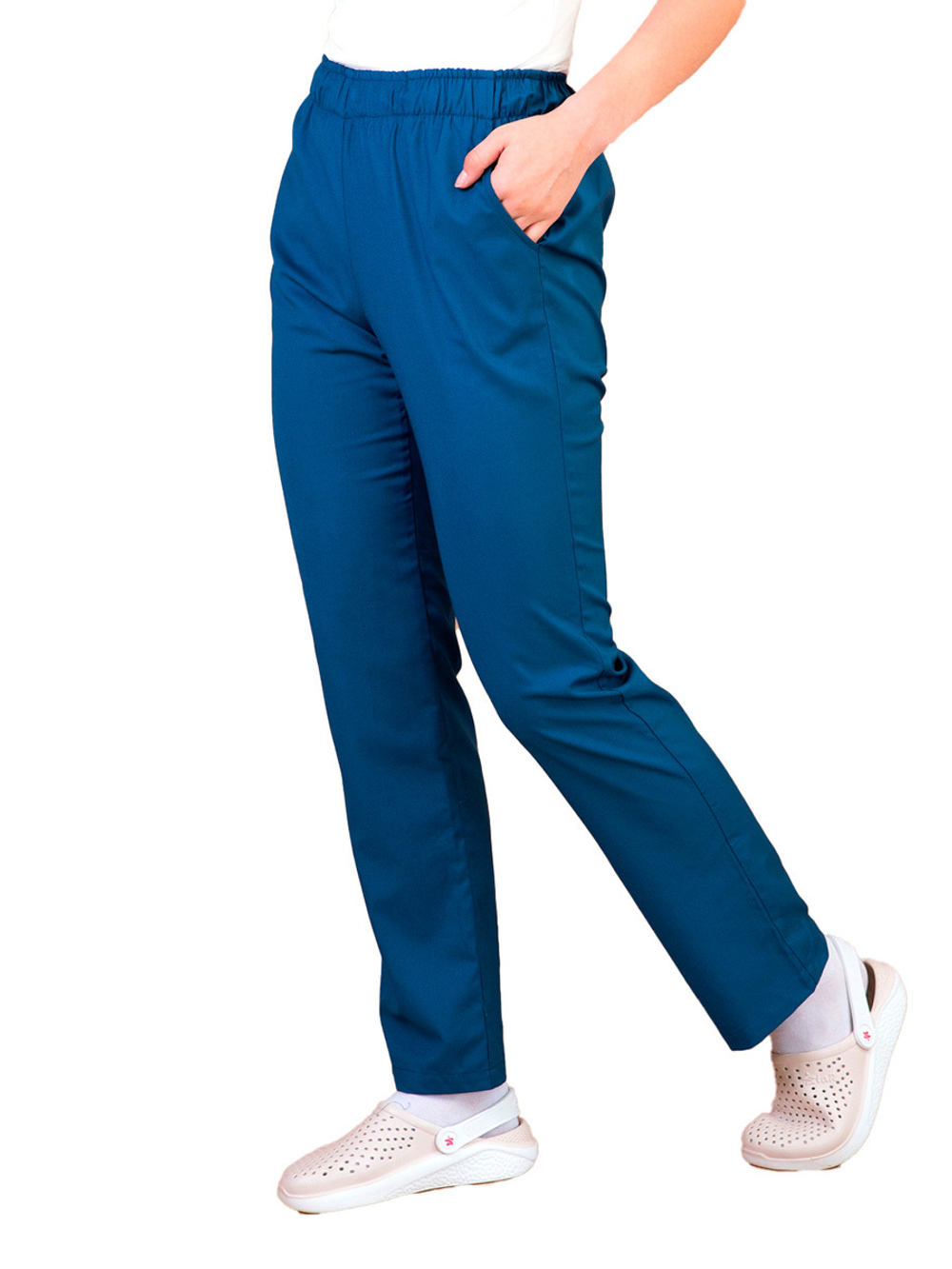 Брюки медицинские женские Тезис TZ315, на резинке со шнурком, черный, 44