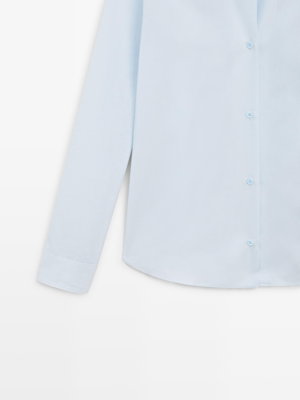 Massimo Dutti Рубашка из хлопкового поплина, небесно-голубой