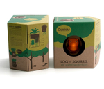 Горшок самополивающийся log&squirrel белый-зеленый