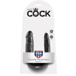 Фаллоимитатор двусторонний King Cock Small Double Trouble, черный (Цвет: черный)
