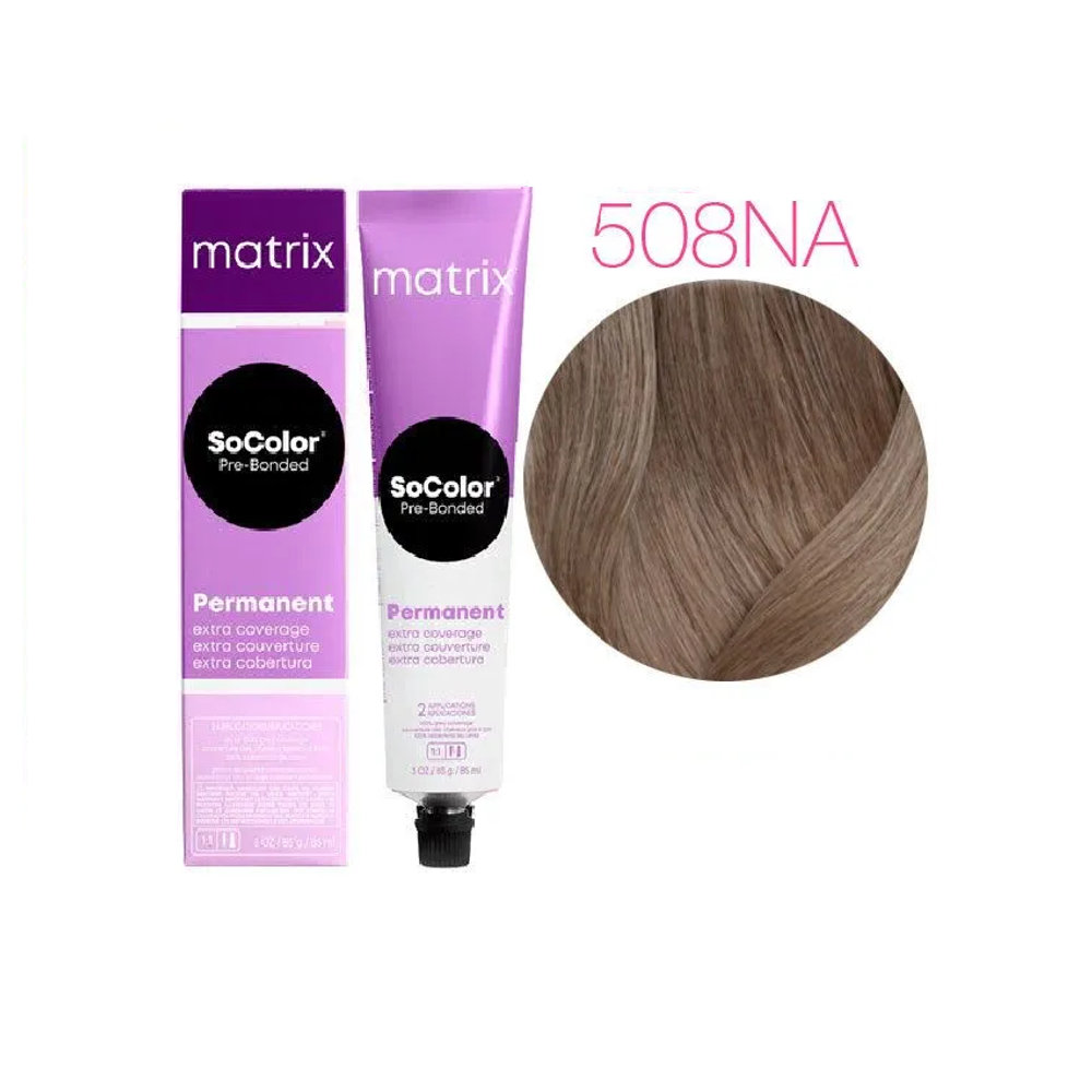 MATRIX SoСolor Pre-Bonded стойкая крем-краска для волос 100% покрытие седины 90 мл 508NA светлый блондин натуральный пепельный