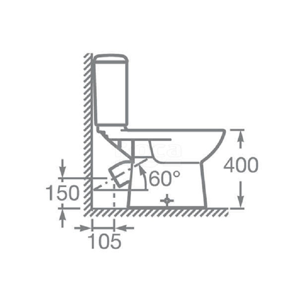 Унитаз-компакт Roca ACCESS, косой выпуск, c сиденьем микролифт (7.34P2.3.900.Y)