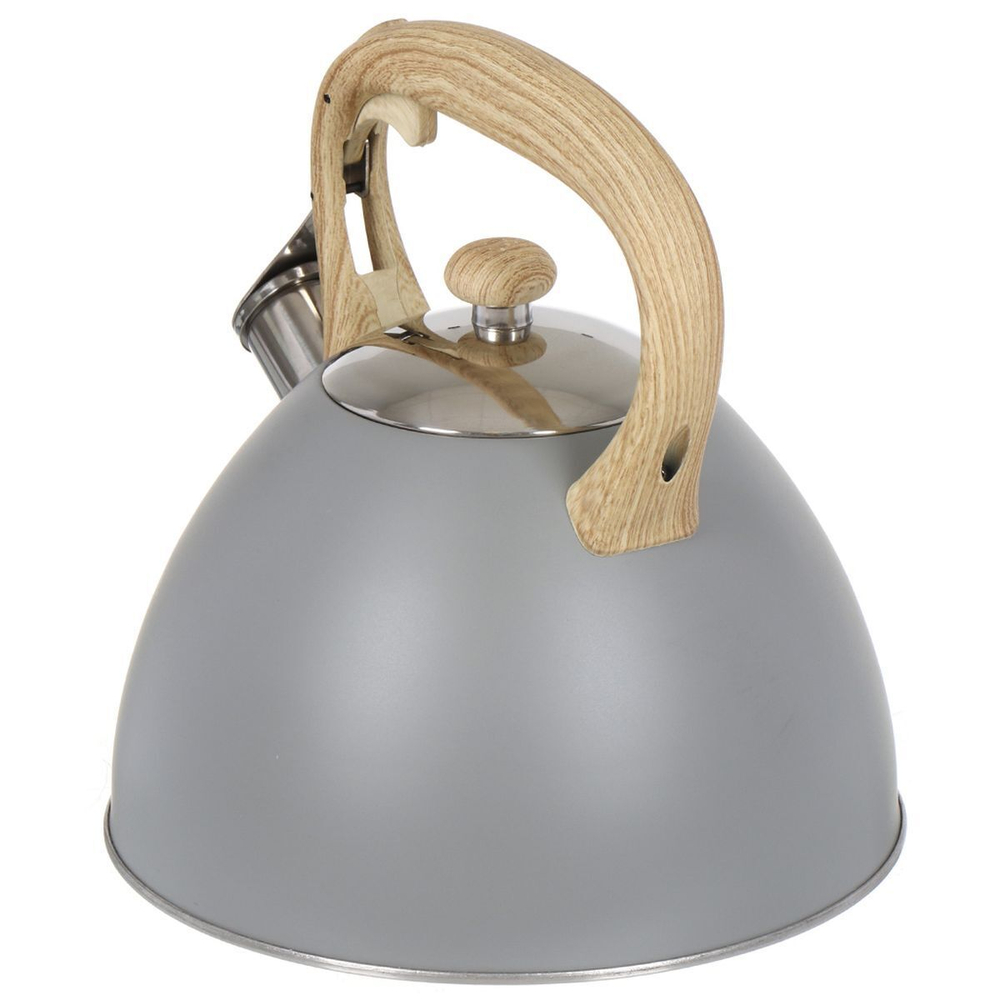 Чайник нерж, 3 л, свист, ручк с силик покр, Daniks, индукц, сер, MSY-079G