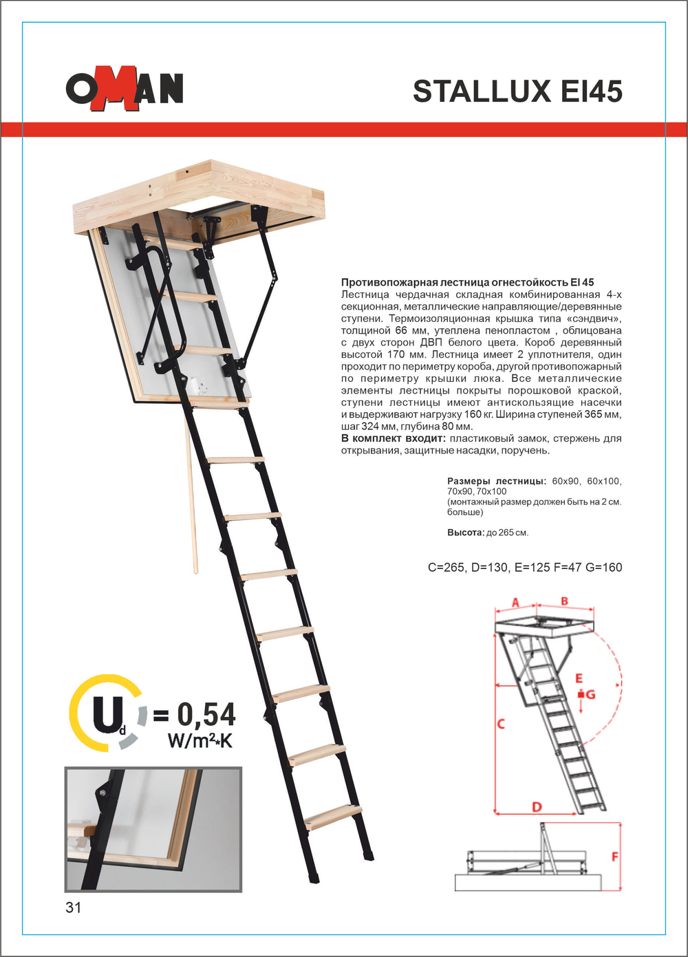 STALLUX MINI чердачная лестница с люком