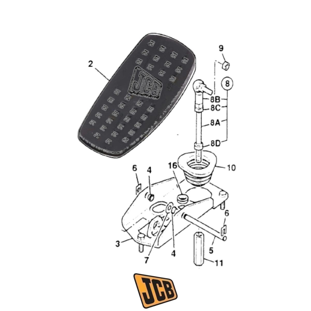 Педаль в сборе JCB 40/303795
