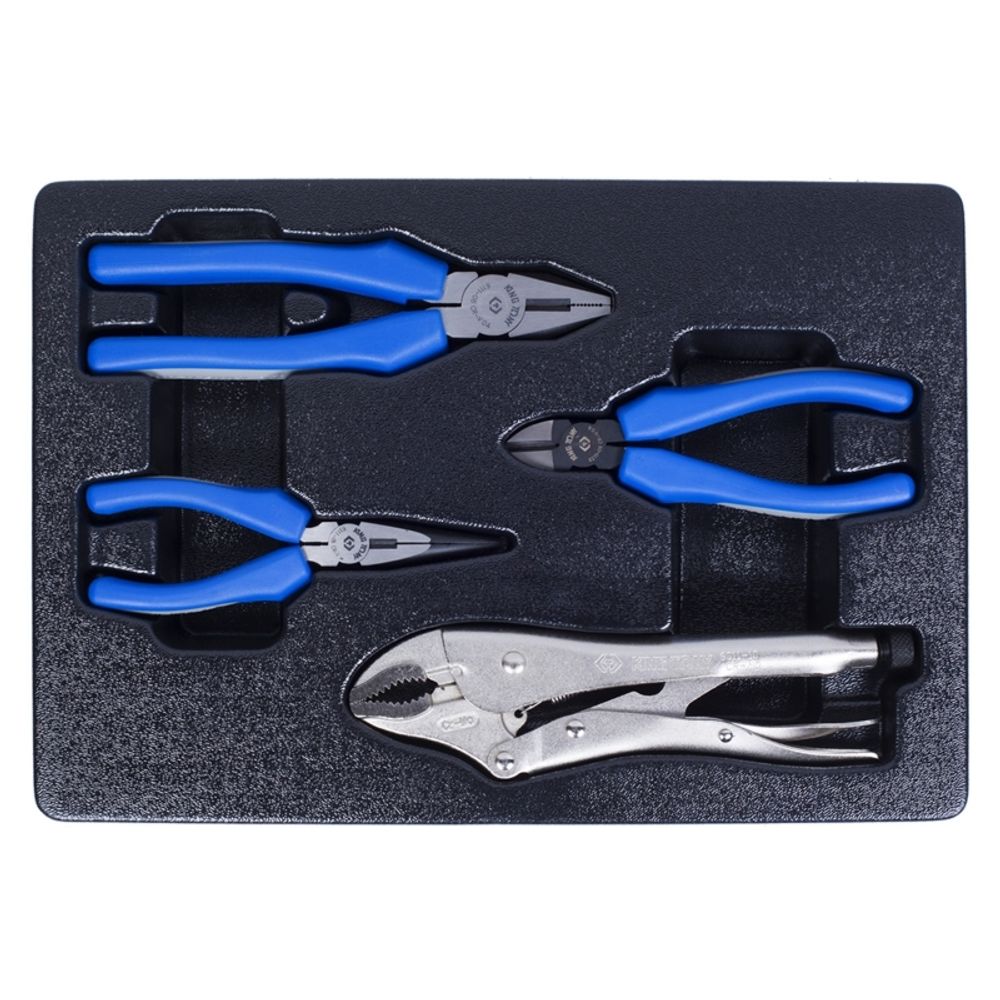 KING TONY (9-42144GP) Набор пассатижей и бокорезов, ложемент, 4 предмета