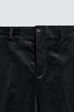 ZARA ВЕЛЬВЕТОВЫЕ КОСТЮМНЫЕ БРЮКИ, ЧЕРНЫЙ