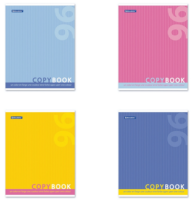 Тетрадь А5 96л. клетка "Один цвет" скоба, обложка картон (BRAUBERG)