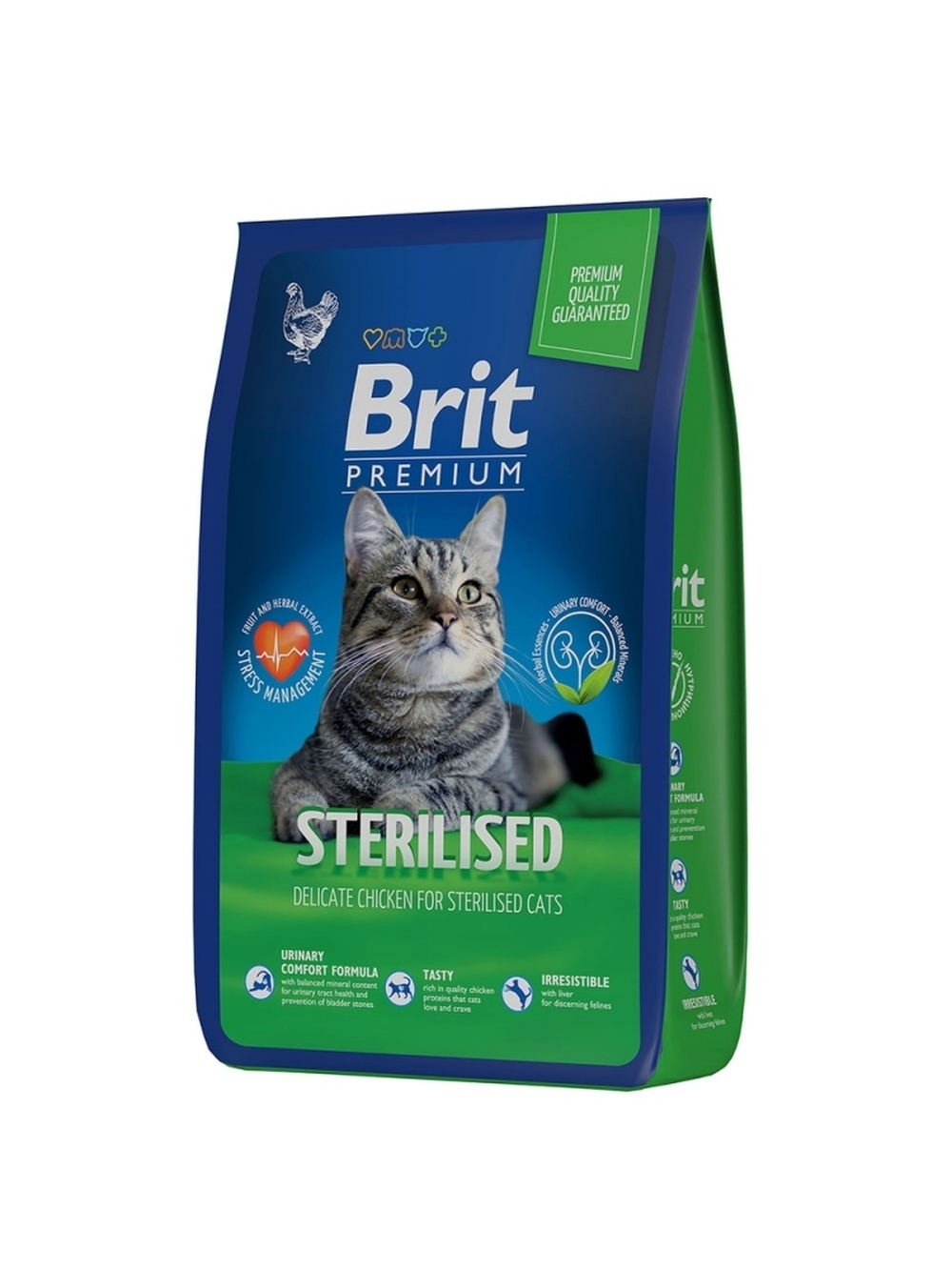 Сухой корм Brit Premium Cat Sterilised для стерилизованных кошек, курица, 8 кг