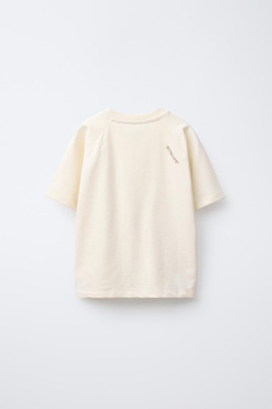 ZARA КОМПЛЕКТ ИЗ ФУТБОЛКИ И БРЮК-ДЖОГГЕРОВ С НАДПИСЬЮ, ЭКРЮ