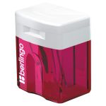 Набор точилка пластиковая Berlingo 1 отверстие, с контейнером, с крышкой, синяя+красная, 2шт