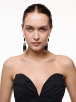 Серьги "Queen" из черного агата и шпинели Silver