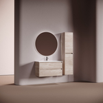 Тумба подвесная Sancos Libra с двумя ящиками 890х450х500, дуб галифакс натуральный, LB90EG