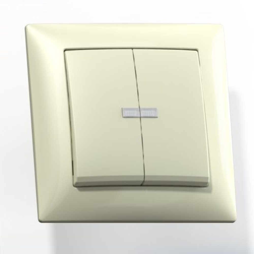 "СЕЛЕНА"Выключатель скр.уст.двухклав. с подсвет.10А С510-397 "с/к" Кунцево Электро