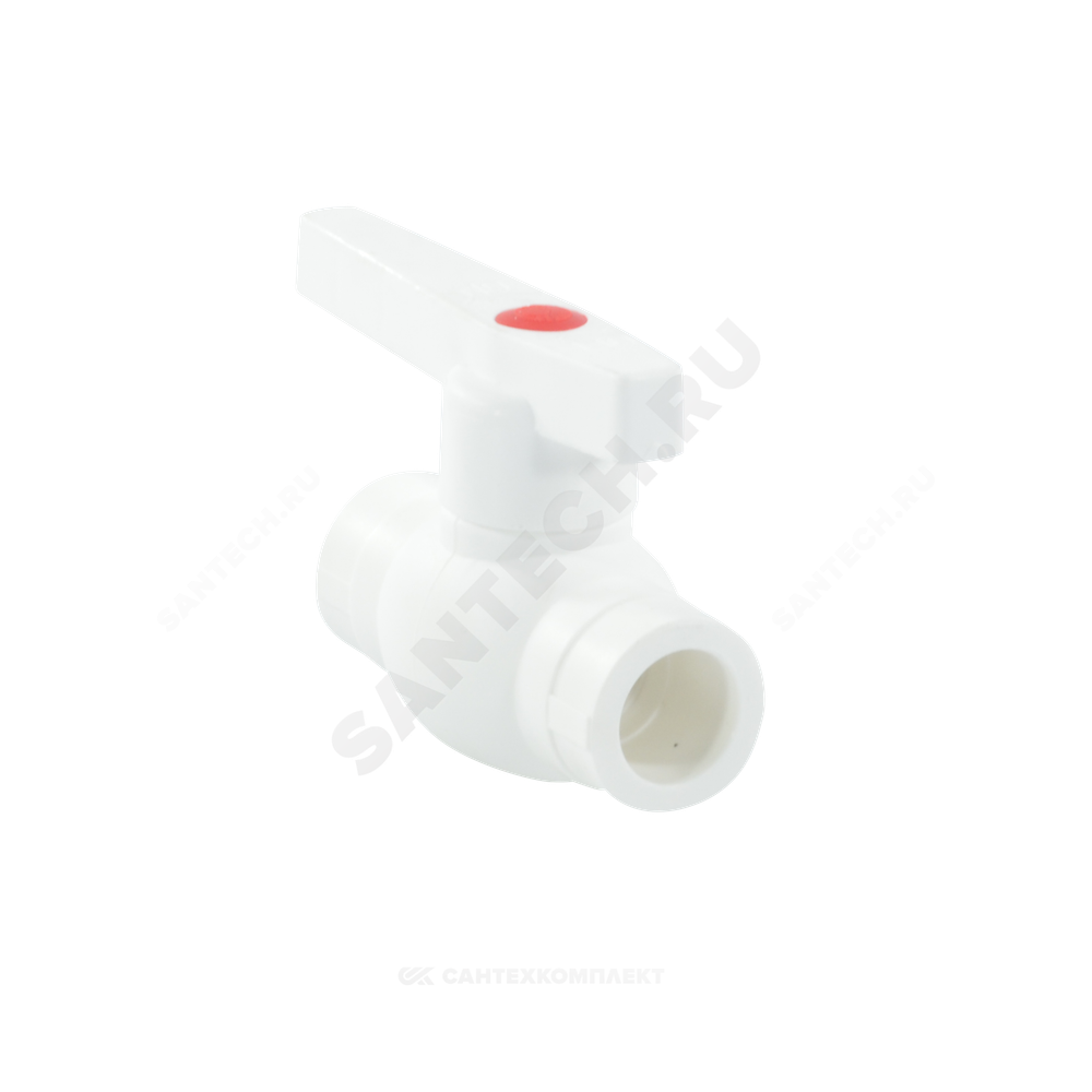 Кран шаровой PP-R белый Дн 50 внутренняя пайка OPTIMA VALFEX VALF 10145050