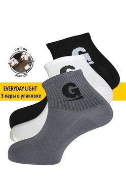 Носки унисекс, GUAHOO (3 пары) G51-3223AL белый/черный/серый,