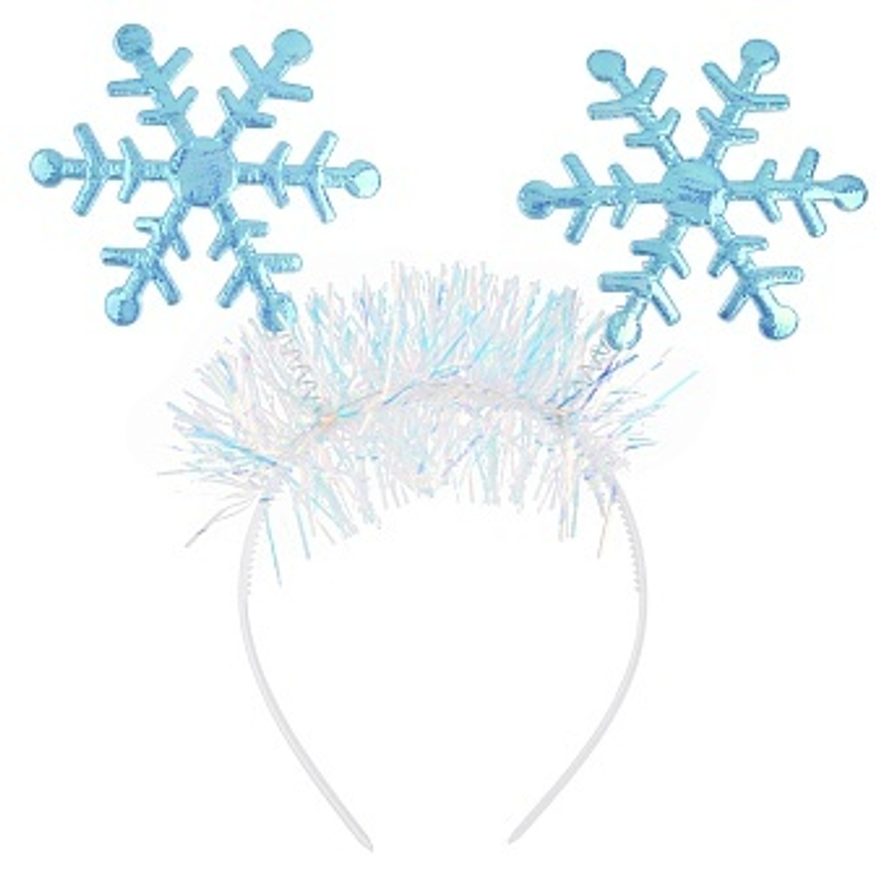 Ободок Снежинки с дождиком Голубой