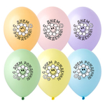 Шар латексный 35см С ДР! Ромашка (Ассорти)