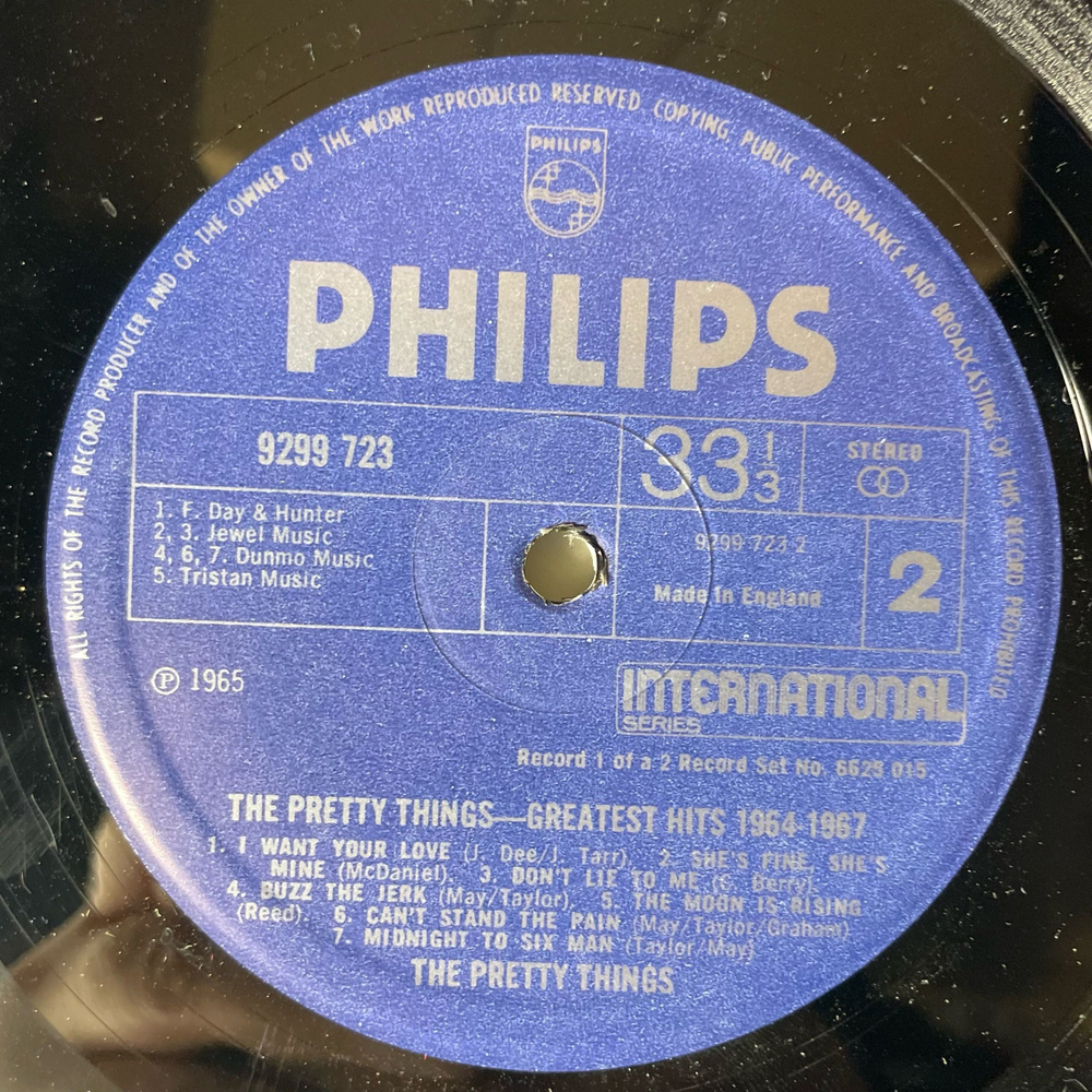 Винтажная виниловая пластинка LP The Pretty Things Greatest Hits 1964 1967 (Англия 1975)