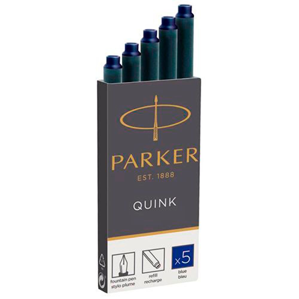 Parker Чернила (картридж) смывающиеся, синий, 5 шт в упаковке