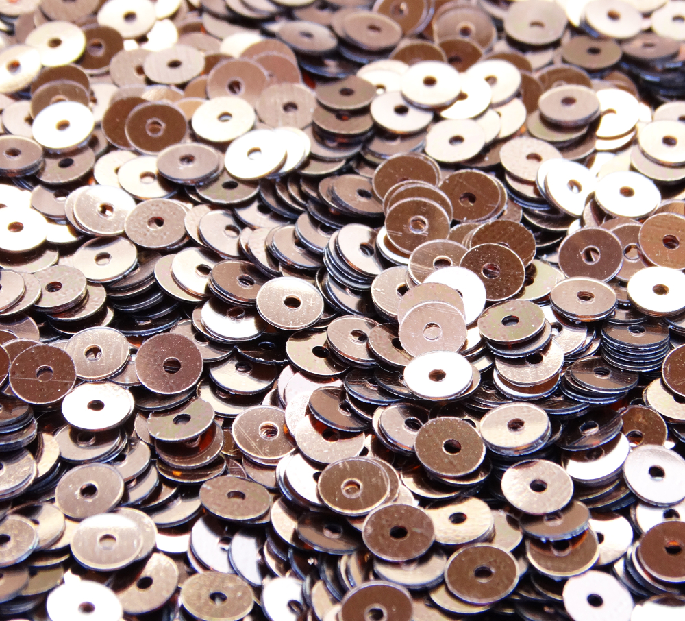 ПЛ005НН4 Пайетки круглые плоские, цвет: кофе металлик, 4 мм, 10 грамм