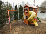 Детская площадка Клубный домик 2 с горкой трубой Luxe