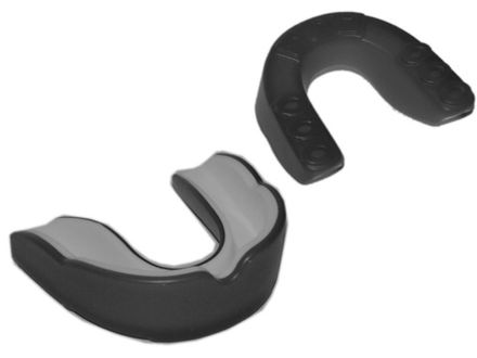 Капа боксёрская термо одночелюстная двухцветная в коробочке: К-22  (Чёрный - К-22)