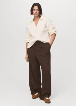 Брюки с широкими штанинами и низкой посадкой