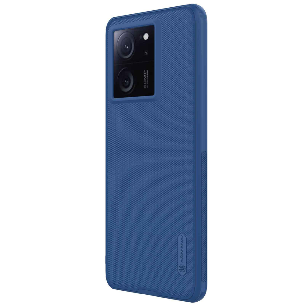 Противоударный чехол синего цвета от Nillkin для смартфона Xiaomi 13T, 13T Pro и Redmi K60 Ultra, серия Super Frosted Shield Pro