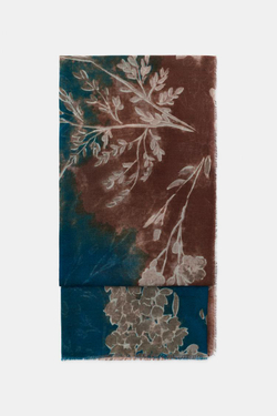 ZARA ШАРФ С ЦВЕТОЧНЫМ ПРИНТОМ, СИНИЙ