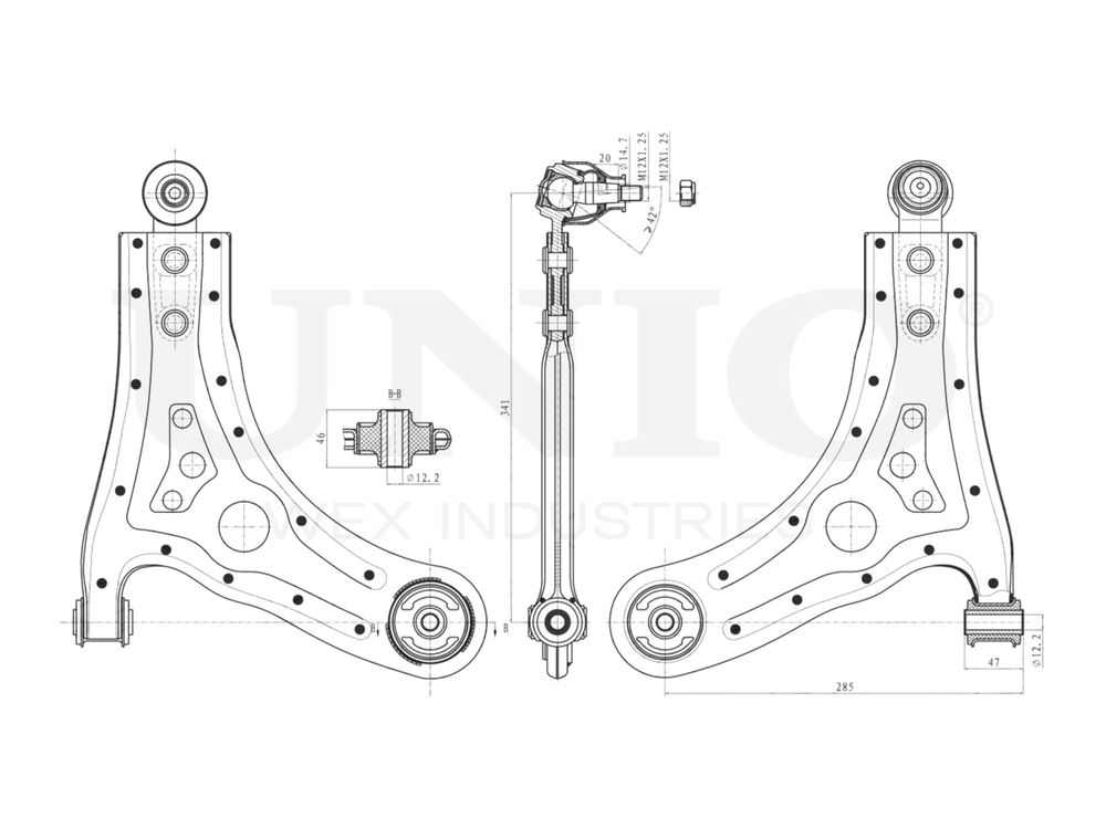 Рычаг подвески поперечный передний нижний правый UNIO SSP-40091