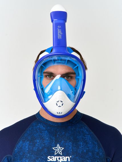 Маска полнолицевая Sargan Планета океан 2.0 синий/белый