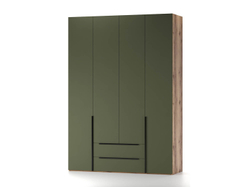 Харди шкаф четырехдверный Дуб Делано Темный / Грин софт