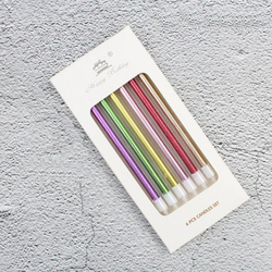 Набор свечей для торта «Happy Birthday, 6 в 1», цветной металлик