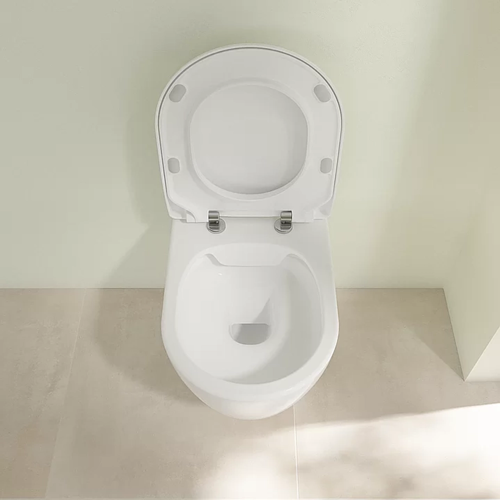Унитаз подвесной Villeroy&Boch Avento 5656RS01 альпийский белый, с крышкой микролифт, безободковый