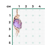 Подвеска «Фламинго» из красного золота с аметистом, натуральными топазами white и эмалью