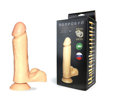 Фаллос-реалистик на присоске 18,5 см (Цвет: телесный)