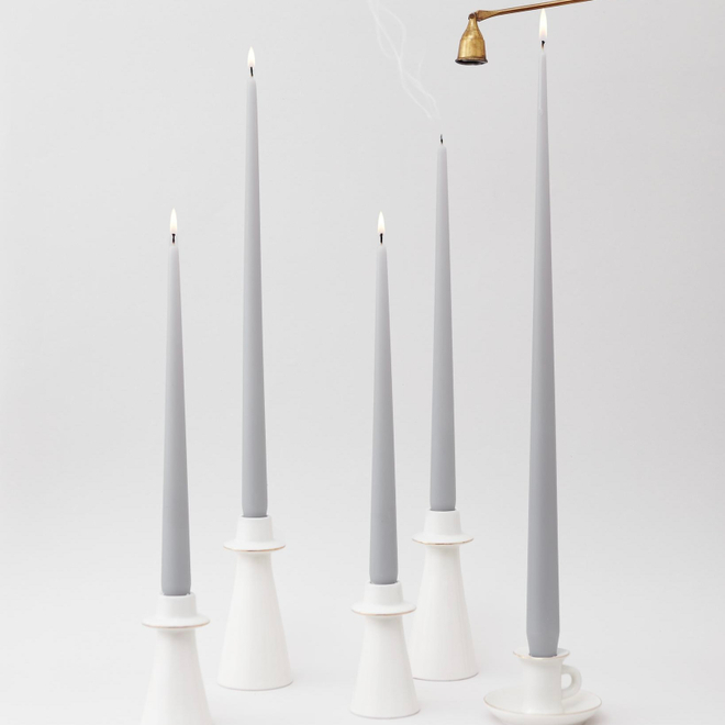 Свеча классическая 40 см, светло-серый