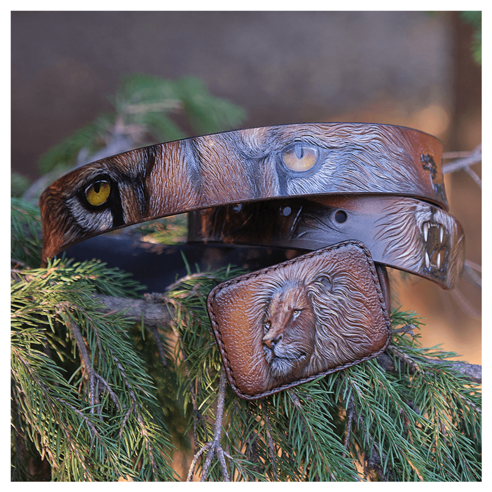 Кожаный ремень «Лев»