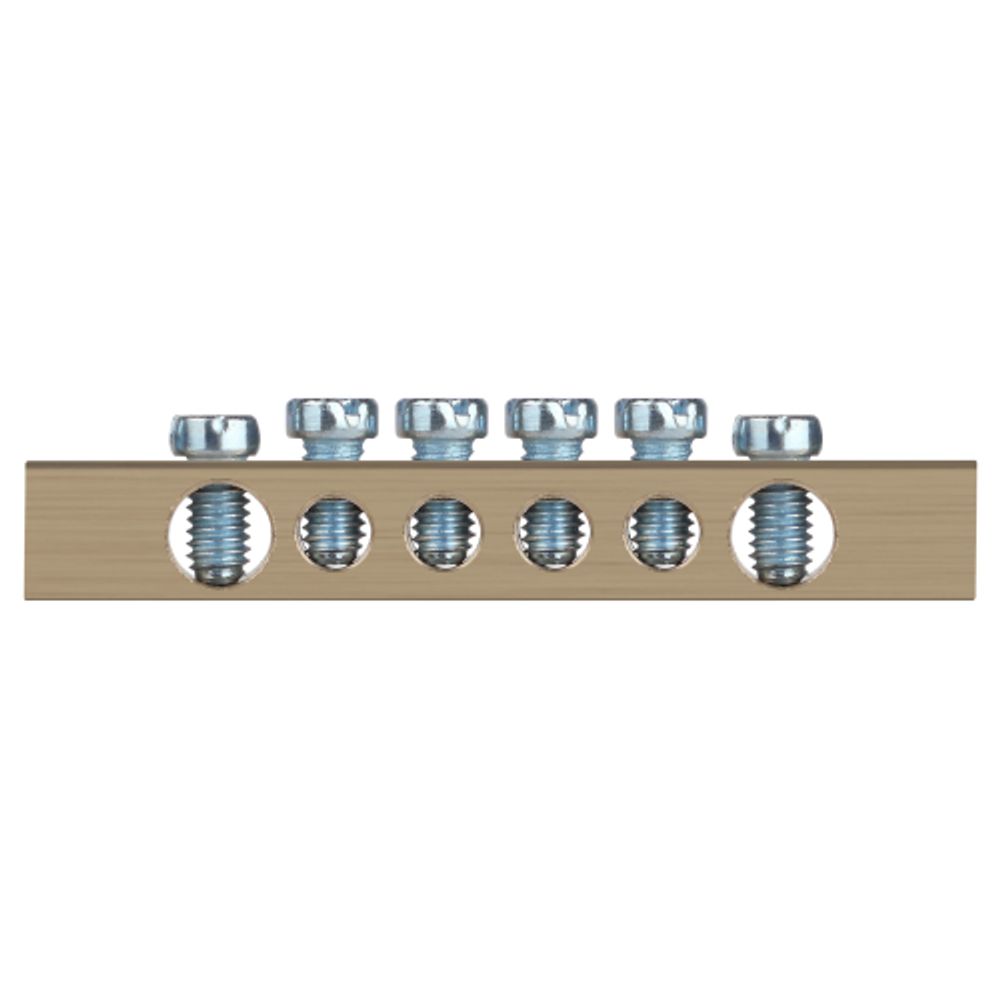 Шина ЭРА NO-122-02 PEN земля-ноль 6х9мм 6/2 латунная с креплениями по краям
