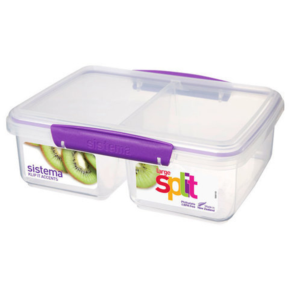 Контейнер двойной 2л Sistema Klip It фиолетовый