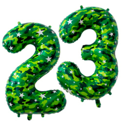 Шары цифры "23" 2шт. камуфляж
