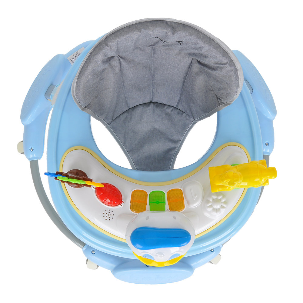 BAMBOLA Ходунки Утёнок (круглые) (6 силик.колес,игрушки,муз) 6 шт в кор.(69*69*55) Blue/Голубой